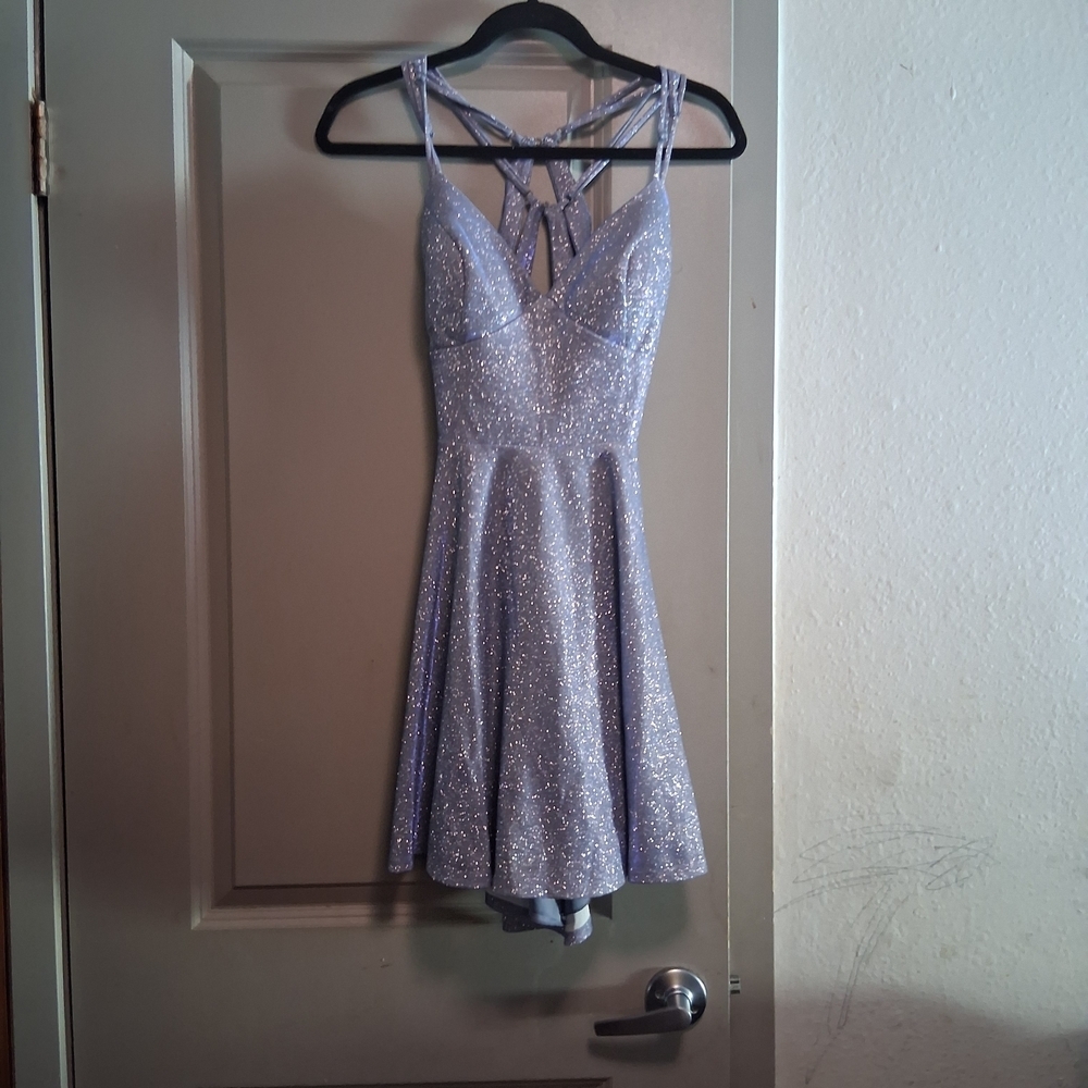 City Studio Light Purple Dress with Sparkle Detail - Picture 2 of 6
